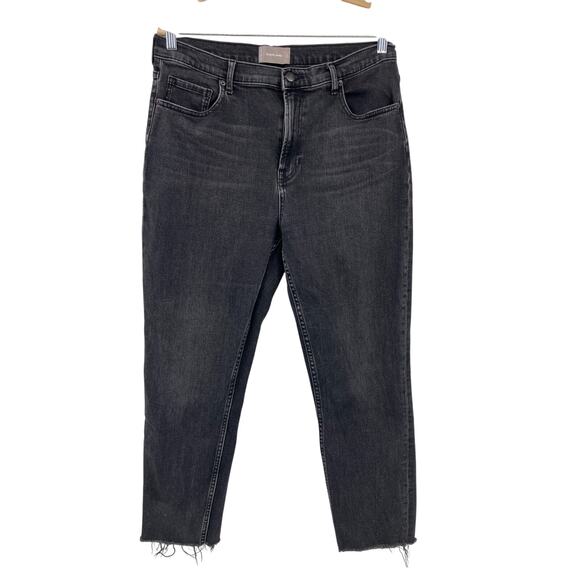 Everlane Washed Black High Rise Zip Raw Hem Pockets Skinny Tall Denim Jean Pants - Picture 1 of 8